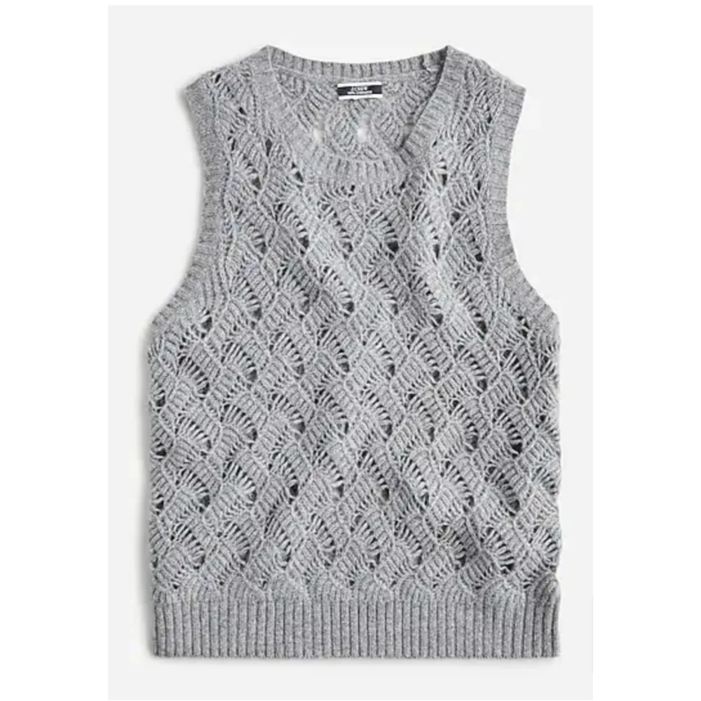 21. J.Crew Cashmere pointelle sweater shell - Picture 1 of 11